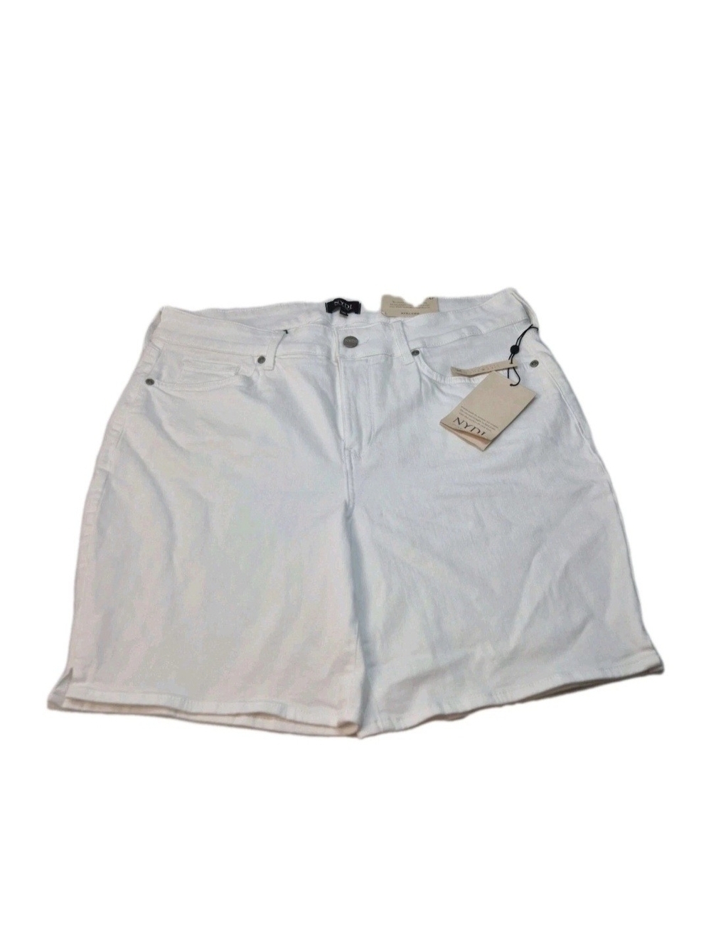 Nydj Women's Shorts Bermuda Size 14P Petite Optic White Stretch NWT 34